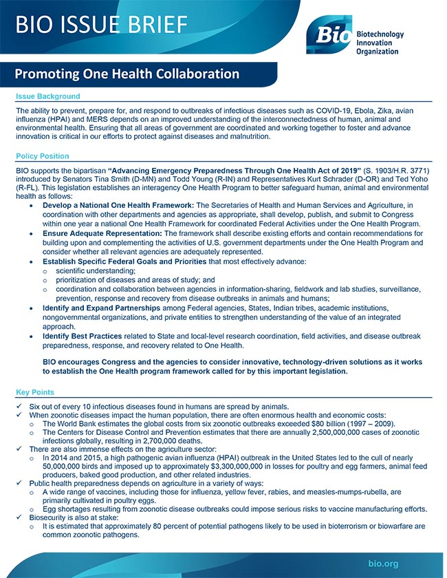 Promoting “One Health” Collaboration