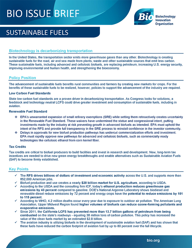 Sustainable Fuels