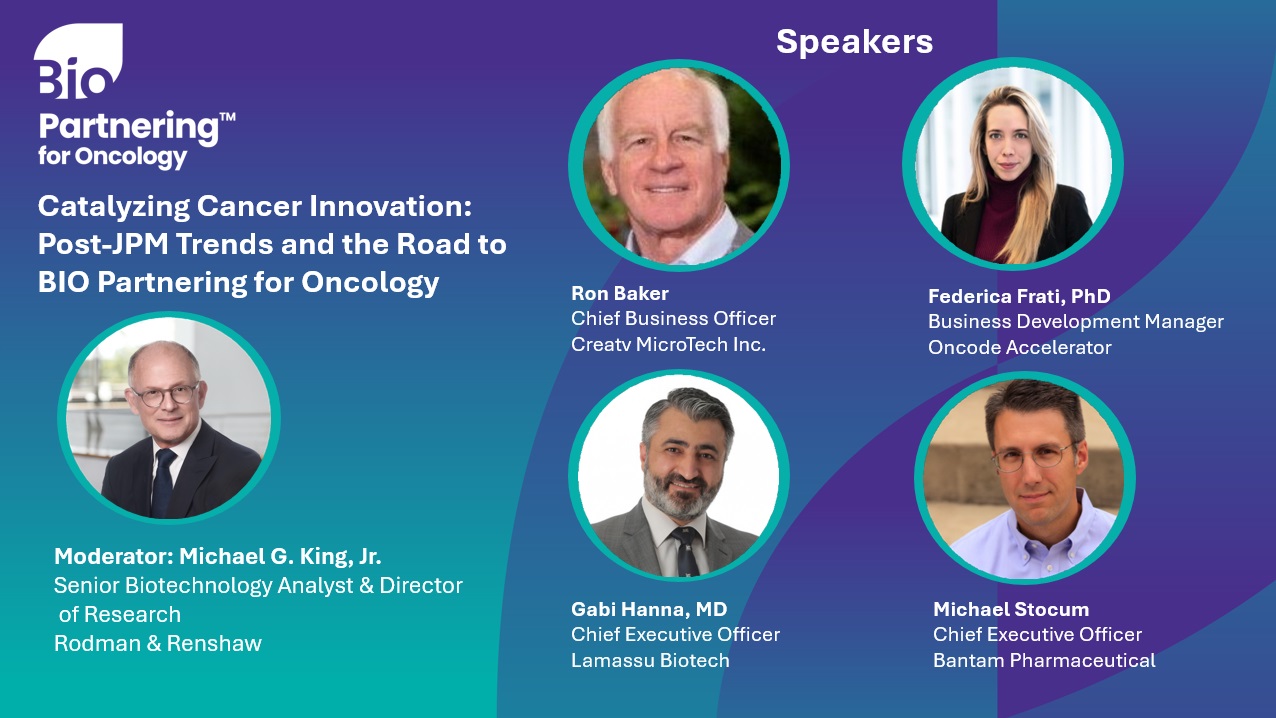 Catalyzing Cancer Innovation Post-JPM Trends and the Road to BPO video tile with speakers