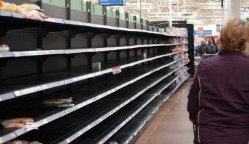 Panic buying has shoppers facing empty store shelves