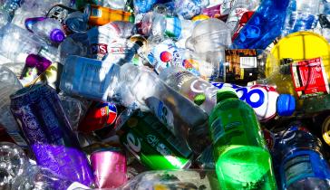 Assortment of commingled materials for recycling